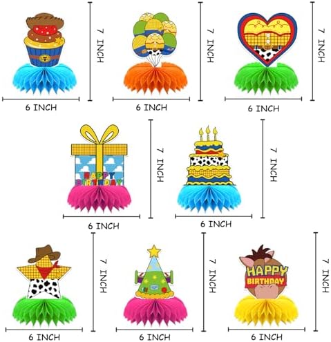 OU RUI 8Pcs Toy Cartoon Birthday Centerpieces