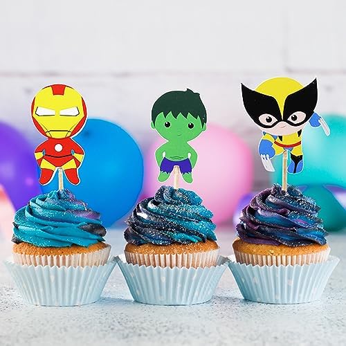 Confetti Superhero Cupcake Topper Set 24pcs