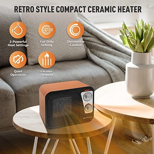 Comfort Zone 1500W Electric Space Heater with Retro Design and Safety Features