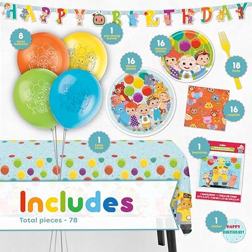 CoComelon Birthday Party Supplies for Kids