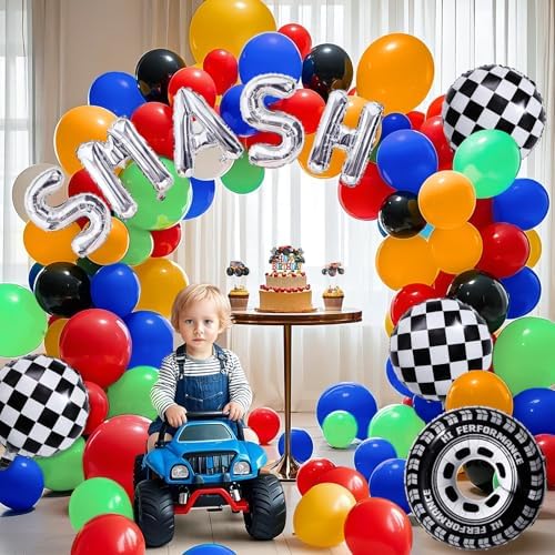 Monster Truck Birthday Decorations 145Pcs Set for Boys