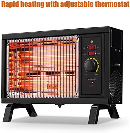 Homeleader ETL 1500W Portable Radiant Heater with Thermostat