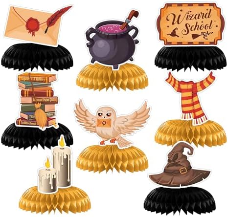 Magical Honeycomb Centerpieces Wizard Theme 8 Pcs