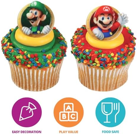 DecoPac Super Mario Cupcake Rings - 24 Pack