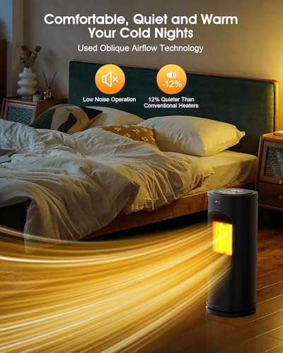 TIOKVIOP 1500W Electric Space Heater with Remote and Timer