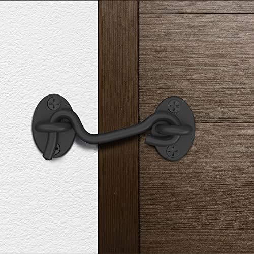 CRANACH 2 Pack 4 Inch Black Barn Door Lock Gate Latch