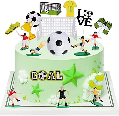 18 Piece Soccer Cake Topper Decorations Set