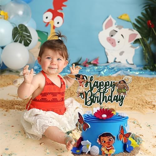 Mona Happy Birthday Cake Topper - Island Princess Theme