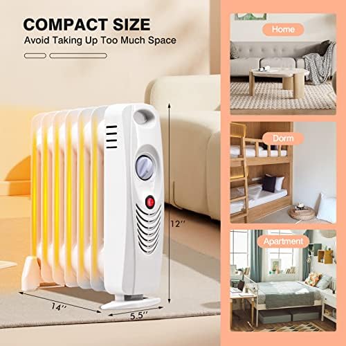 PETSITE Oil Filled Radiator Heater 700W Grey 1