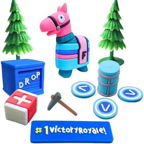 Lemoneon Video Game Cake Toppers Battle Royale Llama 11PcsSet