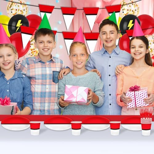 162Pcs Cartoon Birthday Party Decor Set for 24 Guests