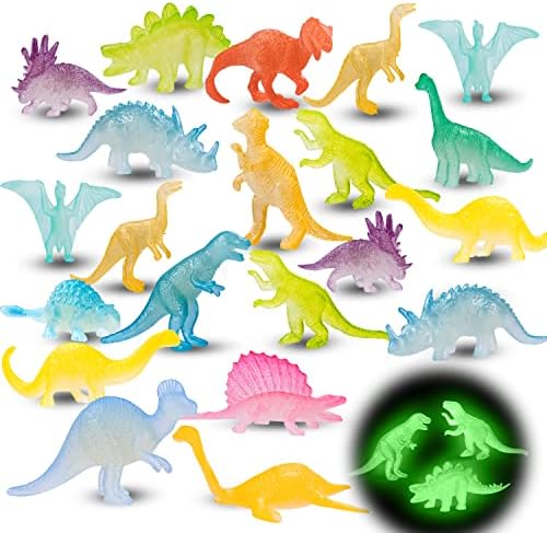 AugToy 48Pcs Glow in Dark Mini Dinosaur Figures Party Favors
