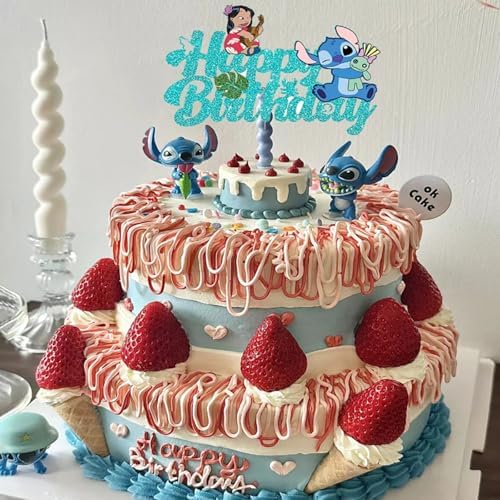 Cute Cartoon Birthday Cake Decor Blue 1