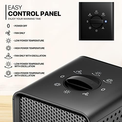 MoNiBloom Mollie Space Heater Quiet Fast Heating with 3 Modes and Safety Features