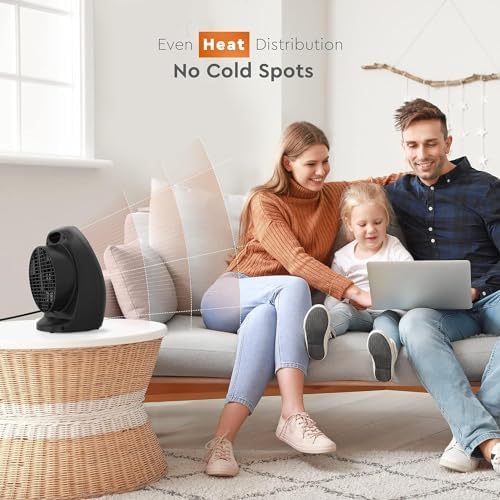 Comfort Zone 1500W Electric Space Heater with Thermostat and Safety Features