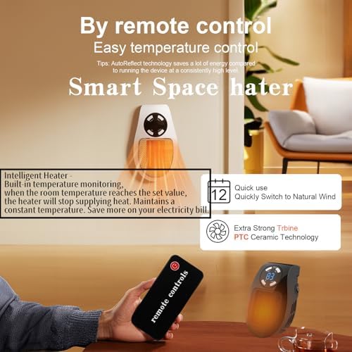 LYMUGEZI 450W Programmable Space Heater with Remote and Digital Thermostat