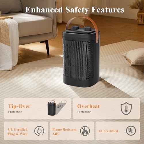 Homifinity 1500W Electric Space Heater with Thermostat 1