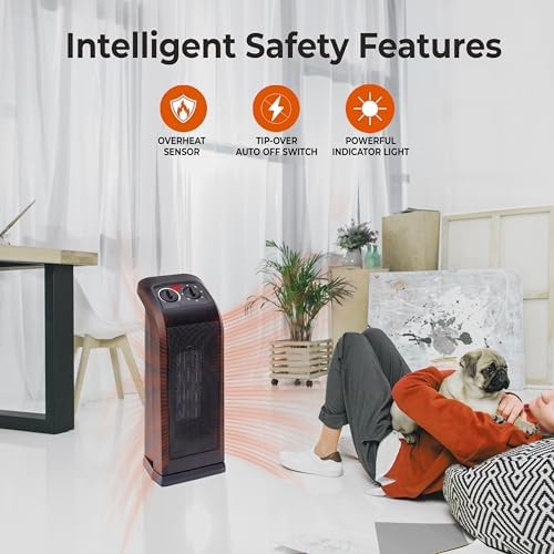 Comfort Zone 18 Inch Space Heater with PTC Oscillation