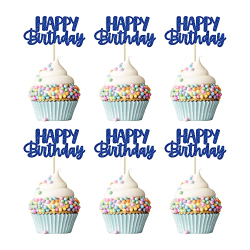 Gyufise 24 Pcs Happy Birthday Cupcake Toppers