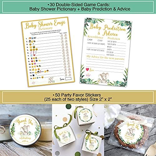 252 Piece Elephant Baby Shower Decor Kit - Gender Neutral