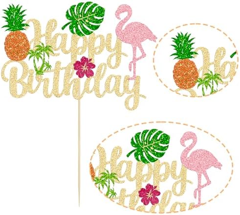Ephlyn Flamingo Birthday Cake Topper Decor