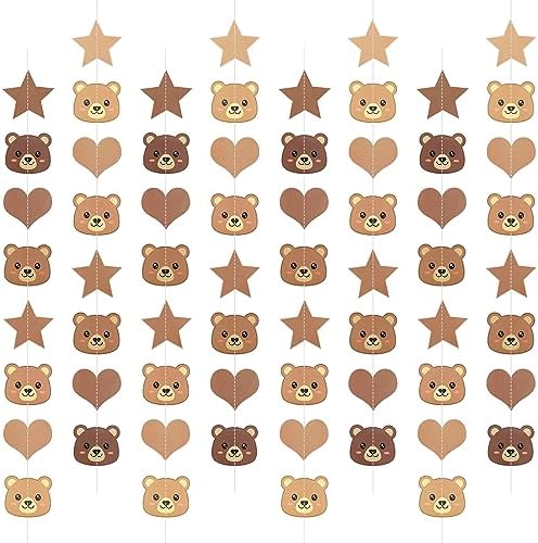 Urlax Bear Birthday Party Decorations Brown