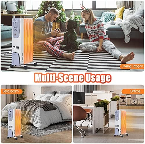 Tangkula 1500W Oil Filled Radiator Heater with 3 Settings 1