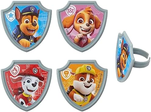 DecoPac Paw Patrol Reporting For Duty Cupcake Rings - 24 Pack