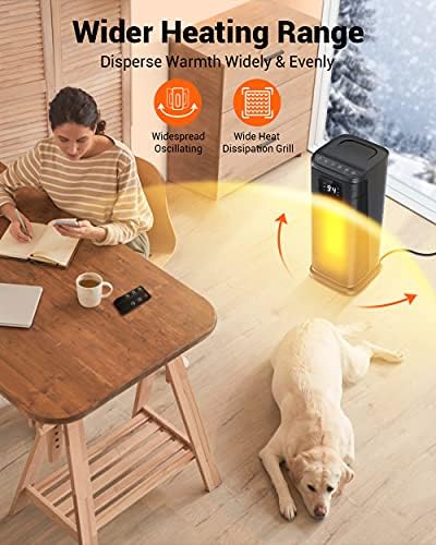 KopBeau 1500W Oscillating Space Heater with Thermostat and Remote 1