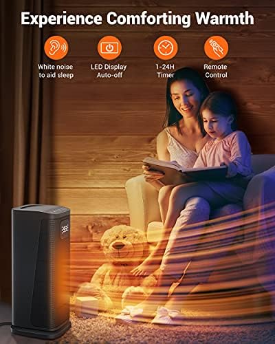 KopBeau 1500W Oscillating Space Heater with Thermostat and Remote 1