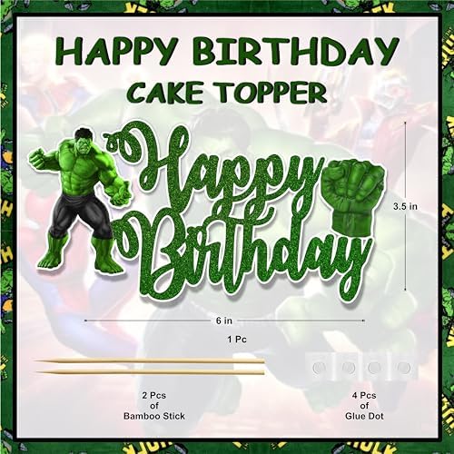 Seyal Hlk Happy Birthday Cake Topper Vibrant Reusable