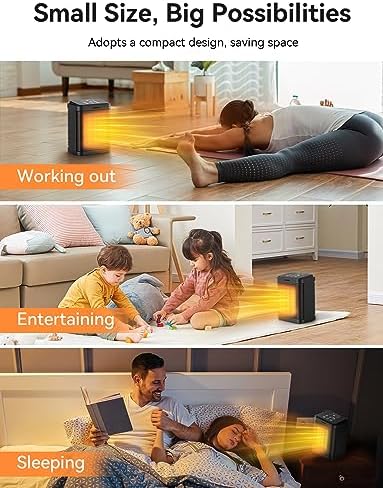 Pereysi 1500W PTC Ceramic Space Heater with 4 Modes and 24H Timer