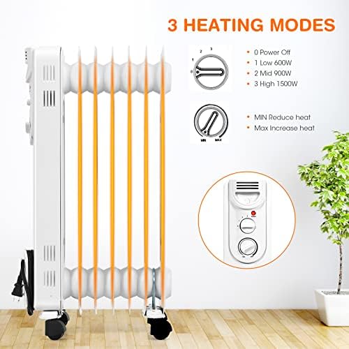 COSTWAY Oil Filled Radiator Heater with 3 Heat Settings 1