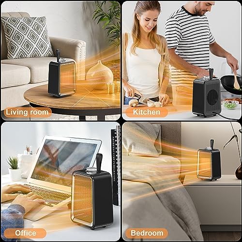 PRSOOY Space Heater 800W PTC Ceramic Desk Heater