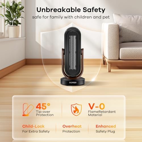 BOMIDI 1500W Space Heater with Remote and Oscillation