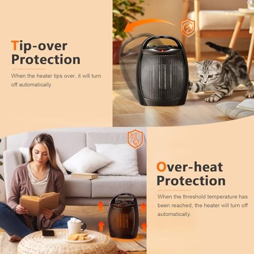 Antarctic Star 750W1500W Electric Space Heater with Thermostat and Fan