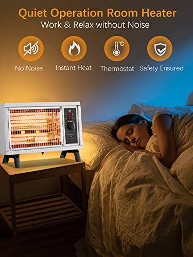 JASUN Electric Space Heater Fast Heating with Adjustable Thermostat