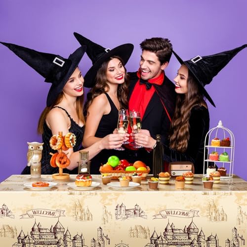 WovWeave 3 Pcs Wizard Tablecloth Decorations for Halloween Party