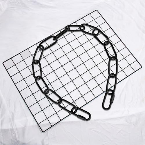 2 Pcs Gate Chain Lock with Carabiner Black Steel