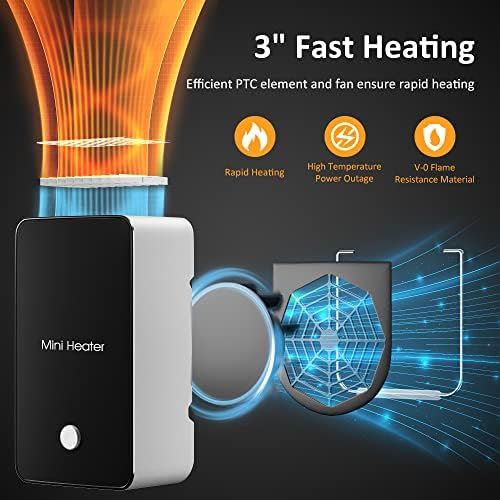 UCAN Portable Mini Electric Space Heater for Room Office Desktop Black