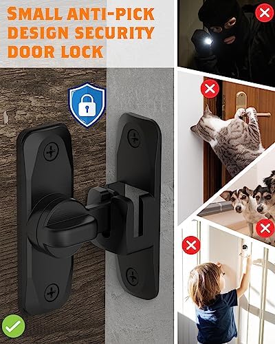 YogePote 90180 Degree Barn Door Lock - 1Pc Black