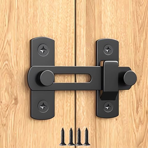 DOUBLE 2 C Barn Door Lock Hardware Black