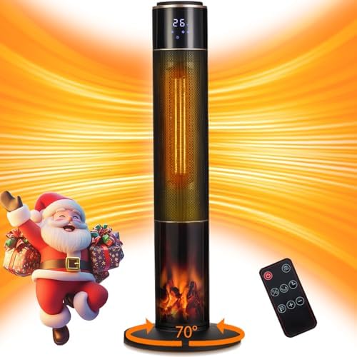 PioneerWorks 34 Electric Space Heater with 3D Flame and Remote Control