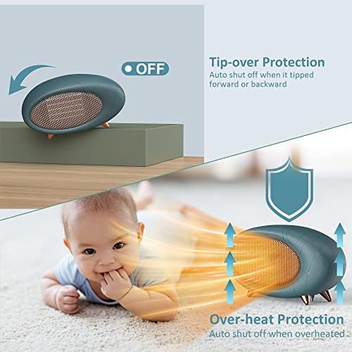 Lmkeji 600W Mini Space Heater - Compact Safe for Bedroom and Home Use