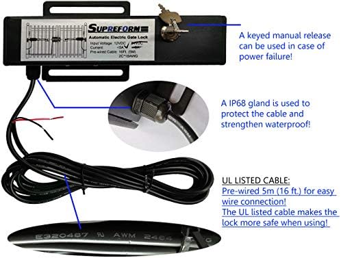 Supreform 12VDC Automatic Gate Lock for Swing Gate Opener
