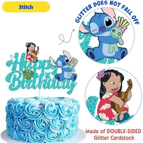 Cute Cartoon Birthday Cake Decor Blue 1