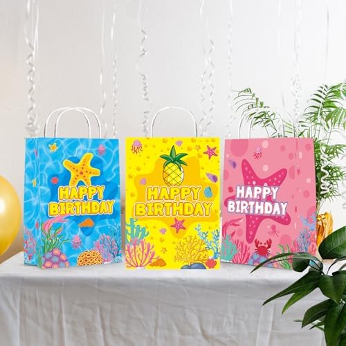 WENATIE 15Pcs Cartoon Sponge Gift Bags for Kids 1