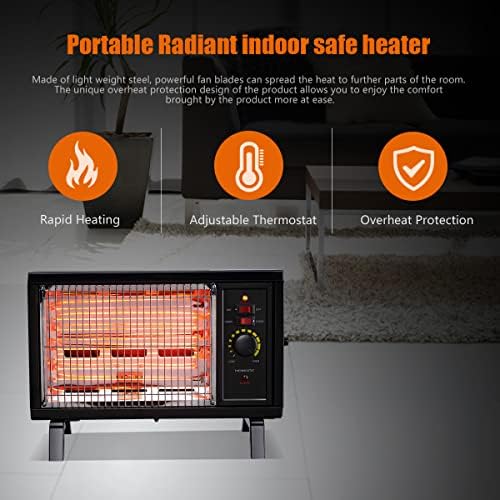 Homeleader ETL 1500W Portable Radiant Heater with Thermostat