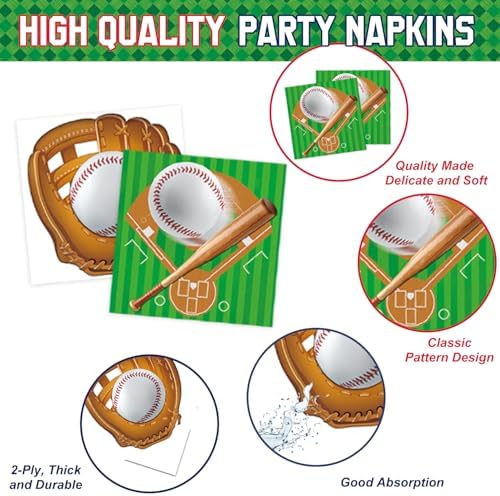 Oigco Baseball Party Decorations Set for 24 Guests
