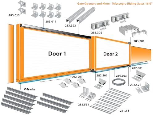 BENINCA Telescopic Sliding Gate System Hardware for 2 Doors